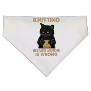 Funny Cat Knits Meaningful Gift Knitting Because Murder Is Wrong Gift USA-Made Doggie Bandana