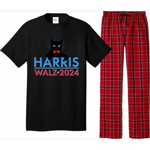 Funny Cute Kamala Harris Tim Walz 2024 Cat Pajama Set