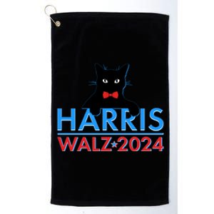 Funny Cute Kamala Harris Tim Walz 2024 Cat Platinum Collection Golf Towel