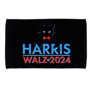 Funny Cute Kamala Harris Tim Walz 2024 Cat Microfiber Hand Towel