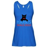 Funny Cute Kamala Harris Tim Walz 2024 Cat Ladies Essential Flowy Tank