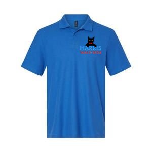 Funny Cute Kamala Harris Tim Walz 2024 Cat Softstyle Adult Sport Polo