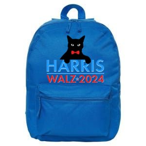 Funny Cute Kamala Harris Tim Walz 2024 Cat 16 in Basic Backpack