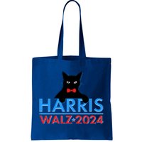 Funny Cute Kamala Harris Tim Walz 2024 Cat Tote Bag