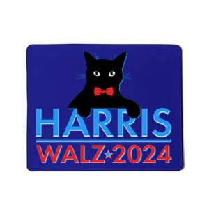 Funny Cute Kamala Harris Tim Walz 2024 Cat Mousepad