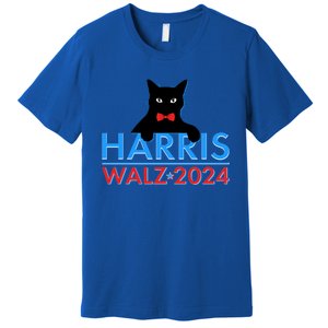 Funny Cute Kamala Harris Tim Walz 2024 Cat Premium T-Shirt