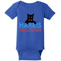 Funny Cute Kamala Harris Tim Walz 2024 Cat Baby Bodysuit