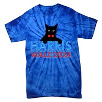 Funny Cute Kamala Harris Tim Walz 2024 Cat Tie-Dye T-Shirt