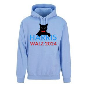 Funny Cute Kamala Harris Tim Walz 2024 Cat Unisex Surf Hoodie