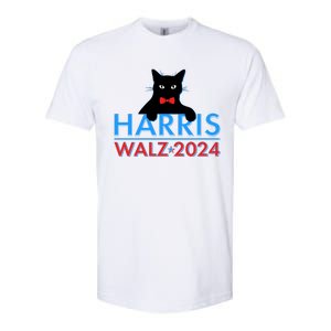 Funny Cute Kamala Harris Tim Walz 2024 Cat Softstyle CVC T-Shirt