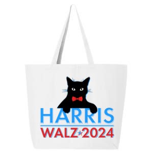 Funny Cute Kamala Harris Tim Walz 2024 Cat 25L Jumbo Tote