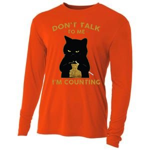 Funny Cat Knits Shirts Dont Talk To Me Im Counting Knitting Cooling Performance Long Sleeve Crew