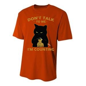 Funny Cat Knits Shirts Dont Talk To Me Im Counting Knitting Performance Sprint T-Shirt