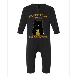 Funny Cat Knits Shirts Dont Talk To Me Im Counting Knitting Infant Fleece One Piece