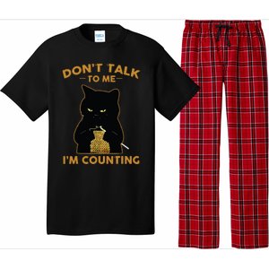 Funny Cat Knits Shirts Dont Talk To Me Im Counting Knitting Pajama Set