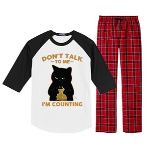 Funny Cat Knits Shirts Dont Talk To Me Im Counting Knitting Raglan Sleeve Pajama Set