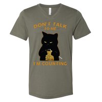 Funny Cat Knits Shirts Dont Talk To Me Im Counting Knitting V-Neck T-Shirt