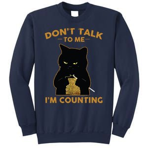 Funny Cat Knits Shirts Dont Talk To Me Im Counting Knitting Sweatshirt