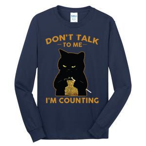 Funny Cat Knits Shirts Dont Talk To Me Im Counting Knitting Tall Long Sleeve T-Shirt