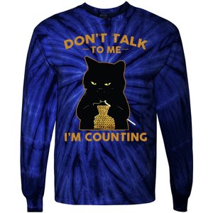 Funny Cat Knits Shirts Dont Talk To Me Im Counting Knitting Tie-Dye Long Sleeve Shirt