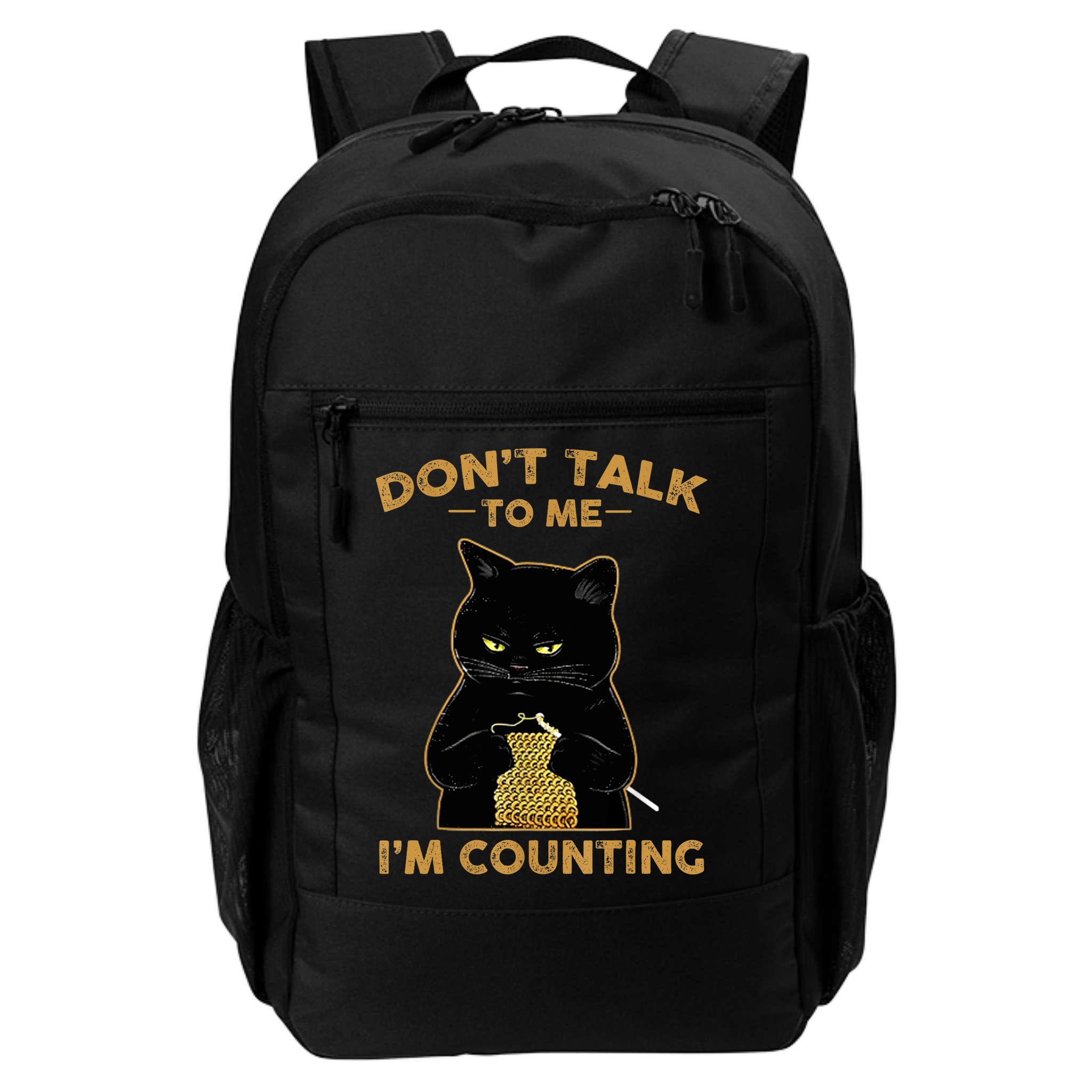 Funny Cat Knits Don't Talk To Me I'm Counting Knitting T 1 Backpack
