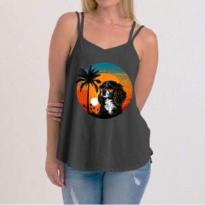 Funny Cavalier King Charles Spaniel Cute Cool Sunglasses Women's Strappy Tank