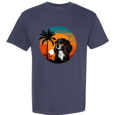 Funny Cavalier King Charles Spaniel Cute Cool Sunglasses Garment-Dyed Heavyweight T-Shirt