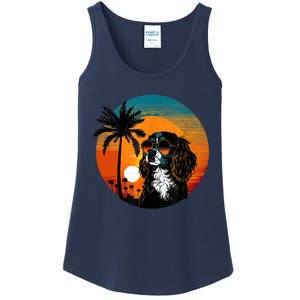 Funny Cavalier King Charles Spaniel Cute Cool Sunglasses Ladies Essential Tank