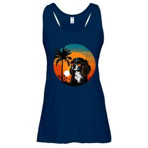 Funny Cavalier King Charles Spaniel Cute Cool Sunglasses Ladies Essential Flowy Tank