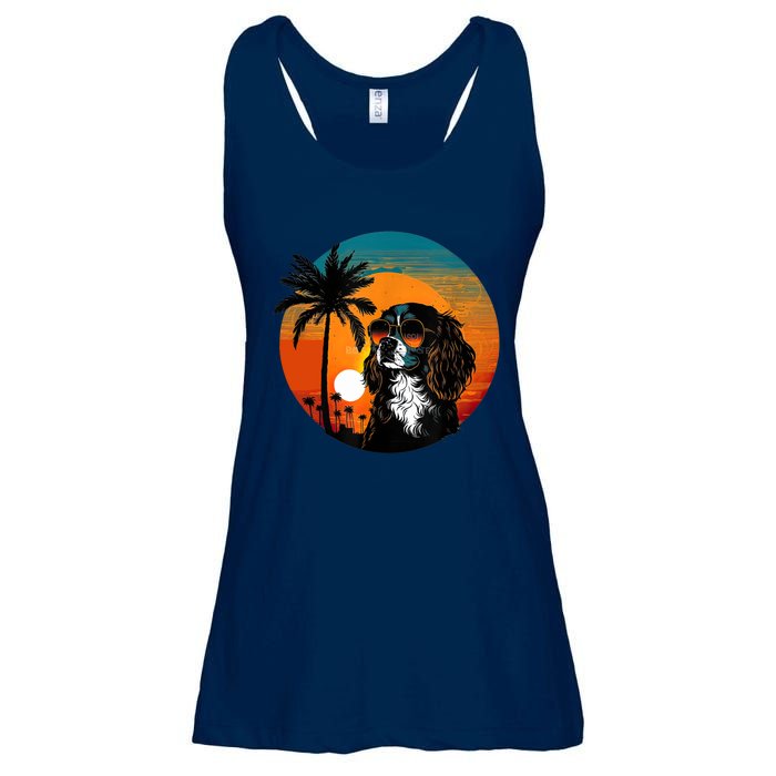 Funny Cavalier King Charles Spaniel Cute Cool Sunglasses Ladies Essential Flowy Tank