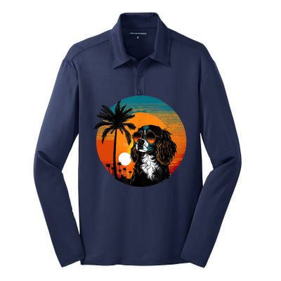 Funny Cavalier King Charles Spaniel Cute Cool Sunglasses Silk Touch Performance Long Sleeve Polo