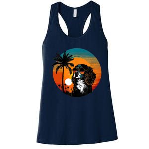 Funny Cavalier King Charles Spaniel Cute Cool Sunglasses Women's Racerback Tank