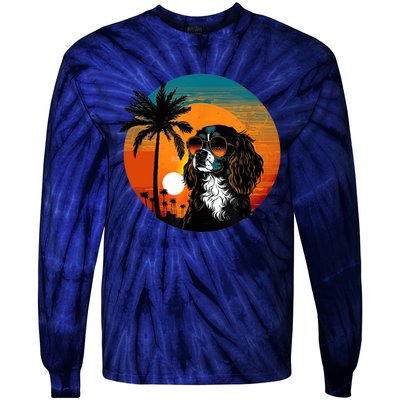 Funny Cavalier King Charles Spaniel Cute Cool Sunglasses Tie-Dye Long Sleeve Shirt