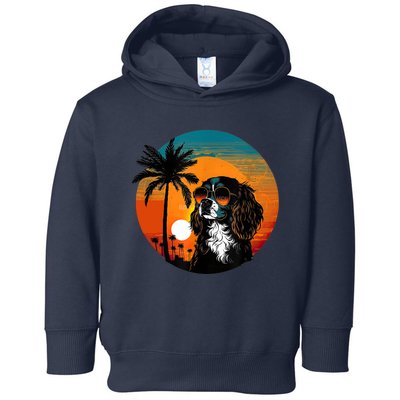 Funny Cavalier King Charles Spaniel Cute Cool Sunglasses Toddler Hoodie