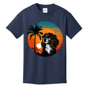 Funny Cavalier King Charles Spaniel Cute Cool Sunglasses Kids T-Shirt