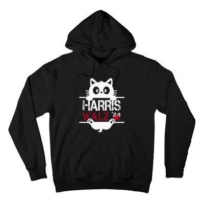 Funny Cat Kamala Harris Walz Us 2024 Elections Hoodie