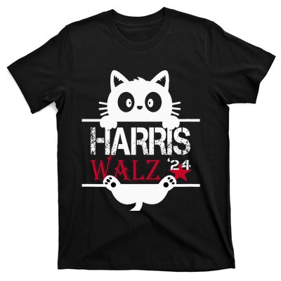 Funny Cat Kamala Harris Walz Us 2024 Elections T-Shirt