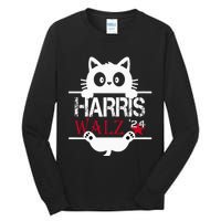 Funny Cat Kamala Harris Walz Us 2024 Elections Tall Long Sleeve T-Shirt