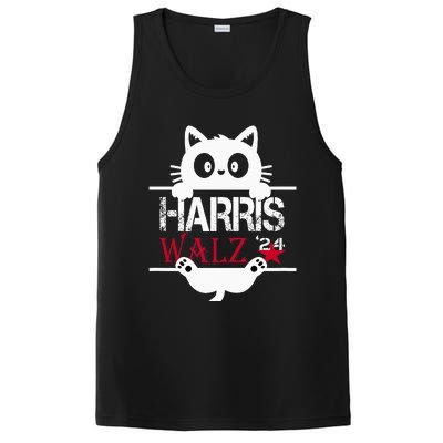 Funny Cat Kamala Harris Walz Us 2024 Elections PosiCharge Competitor Tank