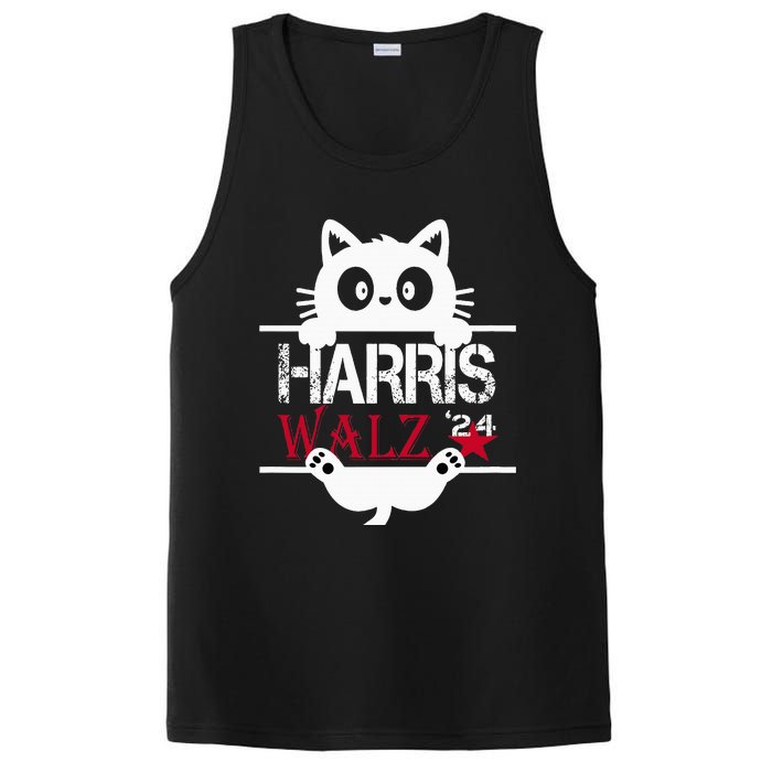 Funny Cat Kamala Harris Walz Us 2024 Elections PosiCharge Competitor Tank