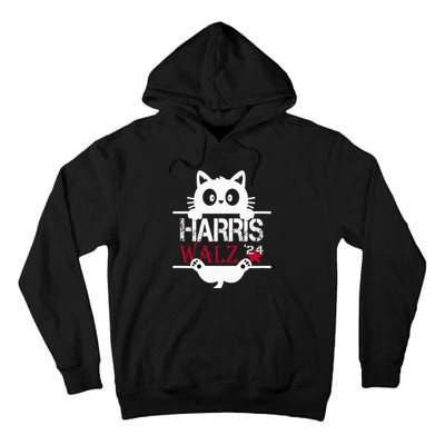 Funny Cat Kamala Harris Walz Us 2024 Elections Tall Hoodie