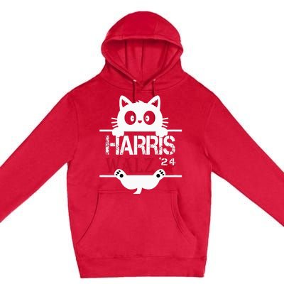 Funny Cat Kamala Harris Walz Us 2024 Elections Premium Pullover Hoodie