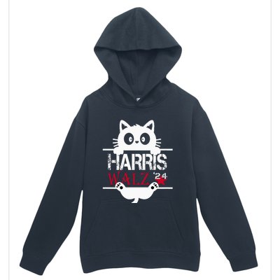 Funny Cat Kamala Harris Walz Us 2024 Elections Urban Pullover Hoodie