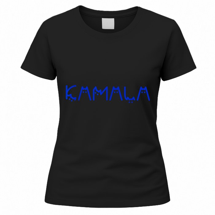 Funny Cat Kamala Harris Cat Lettering Positive Gift Women's T-Shirt