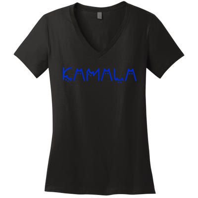 Funny Cat Kamala Harris Cat Lettering Positive Gift Women's V-Neck T-Shirt