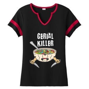 Funny Cereal Killer Gift Cereal Box Milk With Sugar Nugget Gift Ladies Halftime Notch Neck Tee