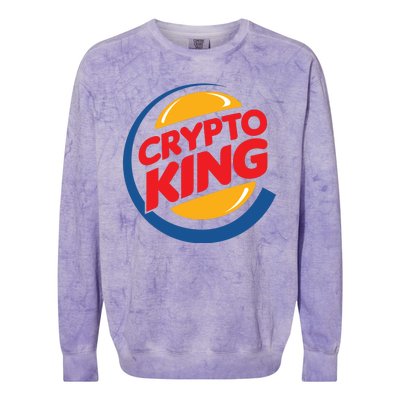 Funny Crypto King Logo Colorblast Crewneck Sweatshirt