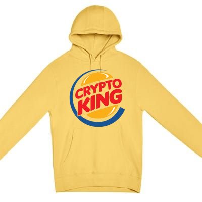 Funny Crypto King Logo Premium Pullover Hoodie