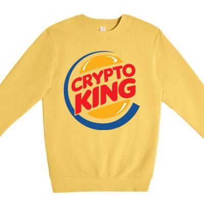 Funny Crypto King Logo Premium Crewneck Sweatshirt