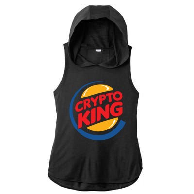 Funny Crypto King Logo Ladies PosiCharge Tri-Blend Wicking Draft Hoodie Tank